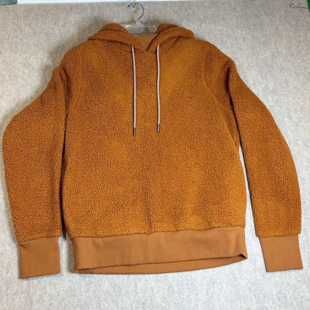 Athleta Tugga Sherpa Hoodie Womens Small Brown Polyester‎ Fleece Pullover Cozy - Picture 2 of 10